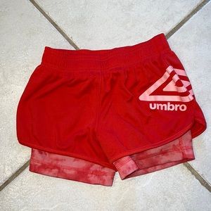 Umbro shorts.  Little girls size 6.  Red.